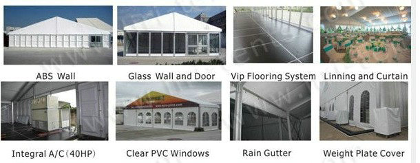 Witte pvc-Geteerd zeildoektent met hoge weerstand voor Tentoonstelling of Huwelijksgebeurtenissen